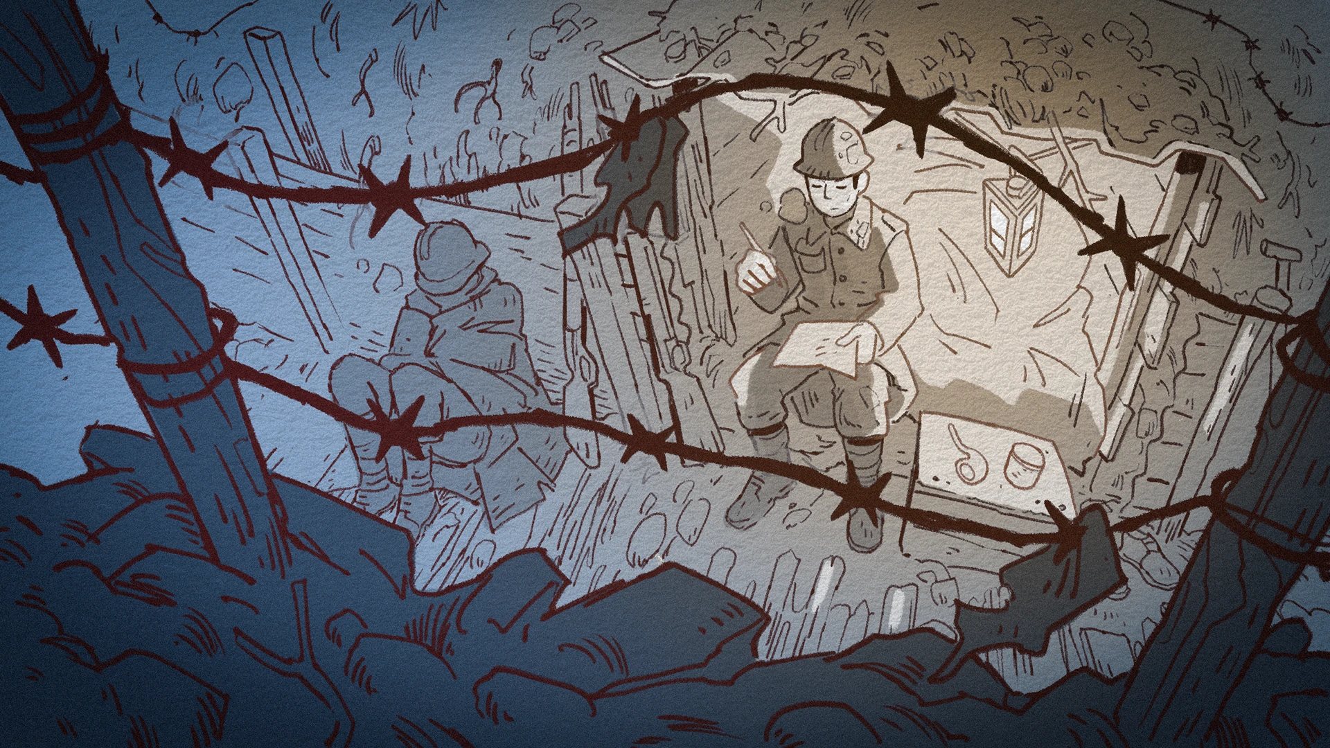 Illustration écriture correspondance pendant la nuit.