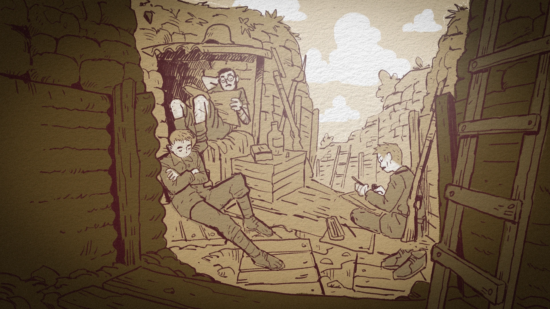 Illustration du repos des soldats