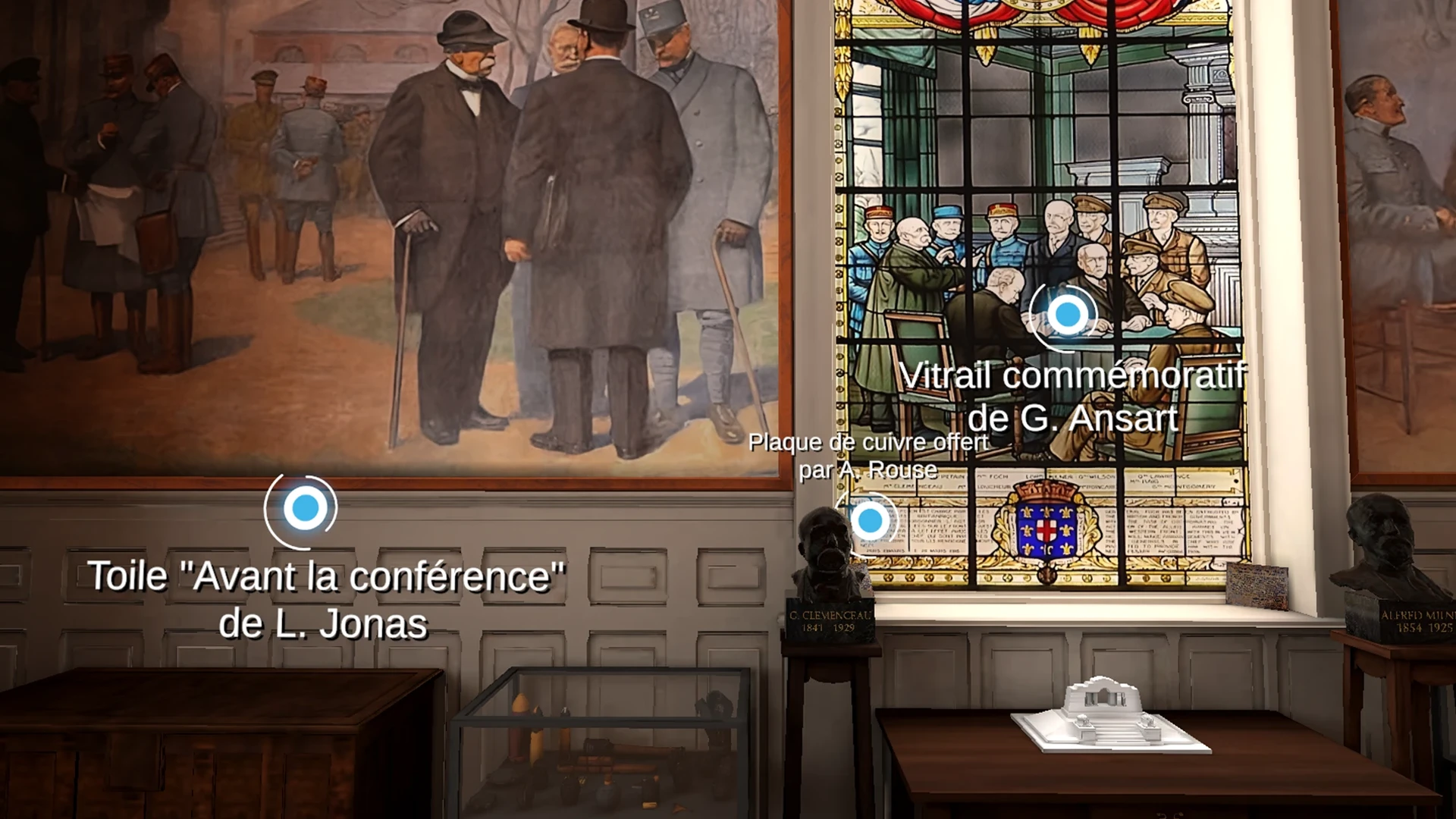 Extrait du projet Unity des points de la toile,du vitrail et de la plaque.